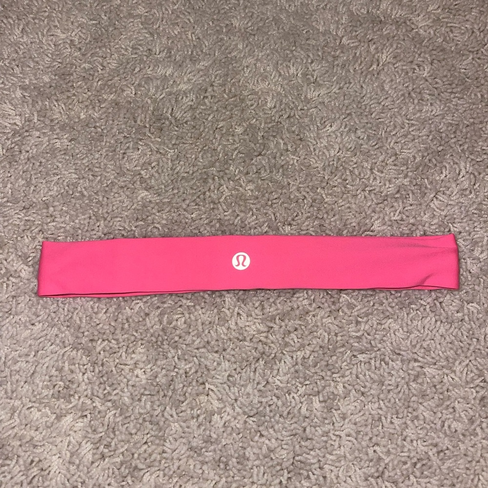 Neon pink Lululemon headband